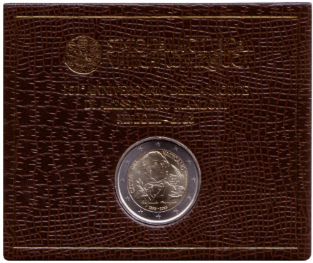 Монета 2 евро. 2023 год, Ватикан. 150 лет со дня смерти Алессандро Мандзони.