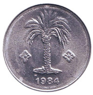 Монета 10 сантимов. 1984 год, Алжир. UNC. Пальма. Монета 10 сантимов. 1984 год, Алжир. UNC. Пальма.
