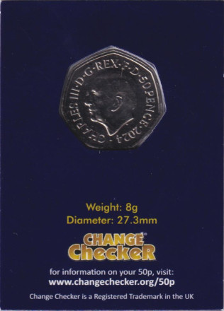Монета 50 пенсов. 2024 год, Великобритания. Диплодок. В блистере.