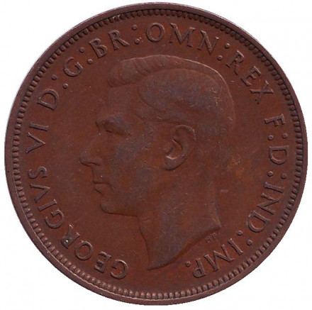 Монета 1 пенни. 1947 год, Великобритания. Монета 1 пенни. 1947 год, Великобритания.