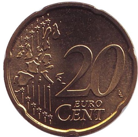 Монета 20 центов. 2004 год (G), Германия. Монета 20 центов. 2004 год (G), Германия.