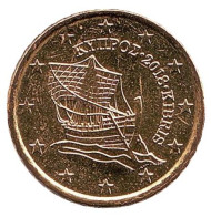 Монета 10 центов. 2018 год, Кипр.