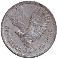 Монета 10 песо. 1957 год, Чили. Кондор. Монета 10 песо. 1957 год, Чили. Кондор.