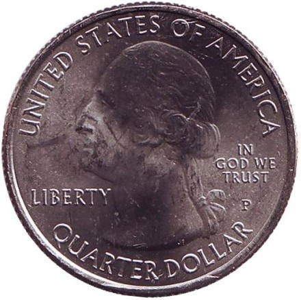 Монета 25 центов (P). 2017 год, США. Национальный монумент острова Эллис. Парк № 39.