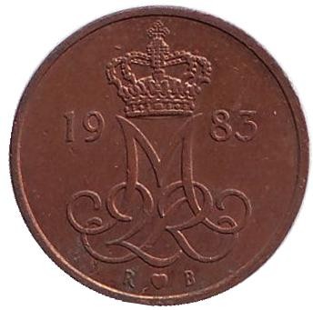 Монета 5 эре. 1983 год, Дания.