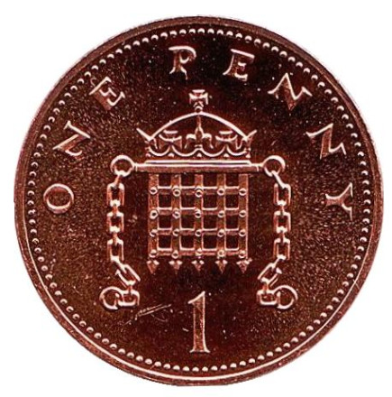 Монета 1 пенни. 1988 год, Великобритания. BU.