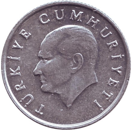 Монета 5 лир. 1986 год, Турция.