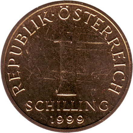 Монета 1 шиллинг. 1999 год, Австрия. Эдельвейс.