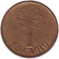 Монета 1 эскудо. 1988 год, Португалия. Монета 1 эскудо. 1988 год, Португалия.