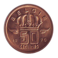 Монета 50 сантимов. 1970 год, Бельгия (Belgie). UNC Монета 50 сантимов. 1970 год, Бельгия (Belgie). UNC