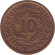 Монета 10 рейхспфеннигов. 1929 (D) год, Веймарская республика. Монета 10 рейхспфеннигов. 1929 (D) год, Веймарская республика.