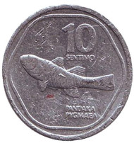 Монета 10 сентимо. 1989 год, Филиппины. Монета 10 сентимо. 1989 год, Филиппины.