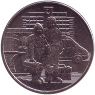 Монета 25 рублей. 2020 год, Россия. Медицинские работники (самоотверженному труду медицинских работников).