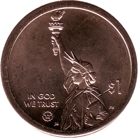 Монета 1 доллар. 2020 год (Р), США. Телефон. Серия "Американские инновации". Монета 1 доллар. 2020 год (Р), США. Телефон. Серия "Американские инновации".