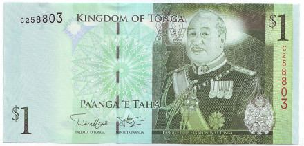Банкнота 1 паанга. 2009 год, Тонга. (Тип 2). Король Тонга Георг Тупоу V.