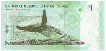Банкнота 1 паанга. 2009 год, Тонга. (Тип 2). Король Тонга Георг Тупоу V. Банкнота 1 паанга. 2009 год, Тонга. (Тип 2). Король Тонга Георг Тупоу V.