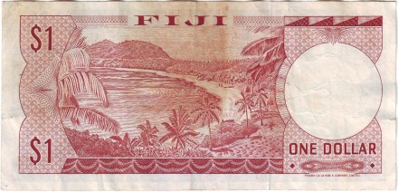 Банкнота 1 доллар. 1974 год, Фиджи.