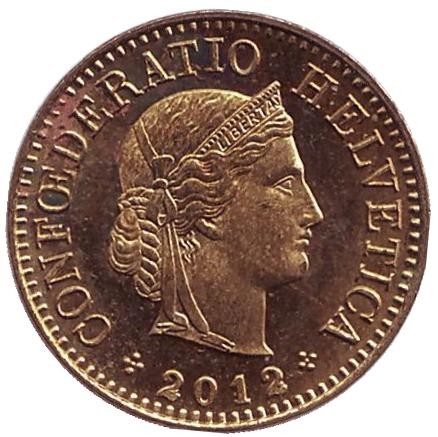 Монета 5 раппенов. 2012 год, Швейцария. Монета 5 раппенов. 2012 год, Швейцария.