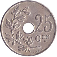 Монета 25 сантимов. 1913 год, Бельгия. (Belgie) Монета 25 сантимов. 1913 год, Бельгия. (Belgie)