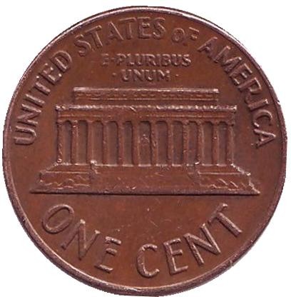 Монета 1 цент. 1972 год (S), США. Линкольн. Монета 1 цент. 1972 год (S), США. Линкольн.