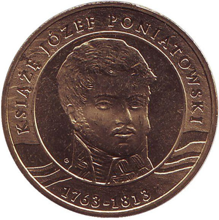 Монета 2 злотых, 2013 год, Польша. 200 лет со дня смерти принца Юзефа Понятовского.