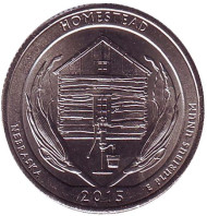 Монета 25 центов (P). 2015 год, США. Национальный монумент Гомстед. Парк № 26. Монета 25 центов (P). 2015 год, США. Национальный монумент Гомстед. Парк № 26.
