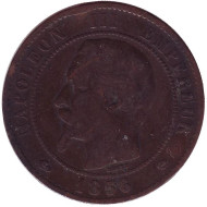 Монета 10 сантимов. 1856 год (MA), Франция. Наполеон III. Монета 10 сантимов. 1856 год (MA), Франция. Наполеон III.