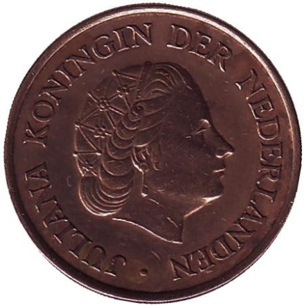 Монета 5 центов. 1964 год, Нидерланды.