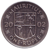 Монета 1 рупия. 2002 год, Маврикий. Из обращения. Сивусагур Рамгулам.