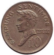Монета 10 сентимо. 1974 год, Филиппины. Монета 10 сентимо. 1974 год, Филиппины.