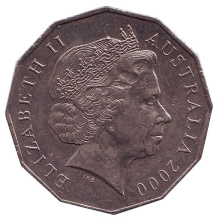 Монета 50 центов. 2000 год, Австралия. Миллениум. Смена тысячелетия - 2000 год.