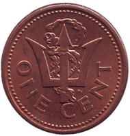 Монета 1 цент. 1996 год, Барбадос. Монета 1 цент. 1996 год, Барбадос.