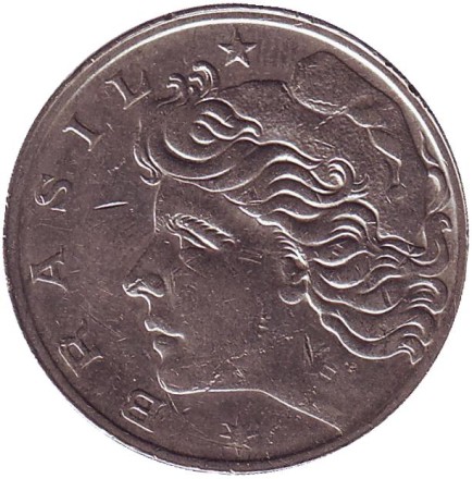 Монета 1 крузейро. 1970 год, Бразилия.