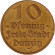 Монета 10 пфеннигов. 1932 год, Данциг. Монета 10 пфеннигов. 1932 год, Данциг.