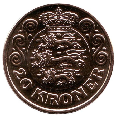 Монета 20 крон. 2018 год, Дания.