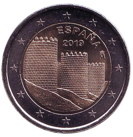 Монета 2 евро. 2019 год, Испания. Авила.