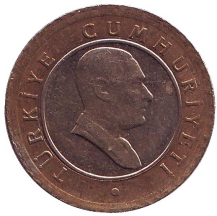 Монета 50 курушей. 2006 год, Турция.