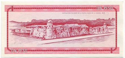Банкнота 1 песо. 1985 год, Куба. Тип 2. Банкнота 1 песо. 1985 год, Куба. Тип 2.