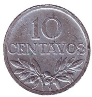 Монета 10 сентаво. 1976 год, Португалия. Ростки. Монета 10 сентаво. 1976 год, Португалия. Ростки.