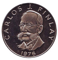 Монета 5 сентесимо. 1976 год, Панама. Proof. Карлос Финлей. Монета 5 сентесимо. 1976 год, Панама. Proof. Карлос Финлей.