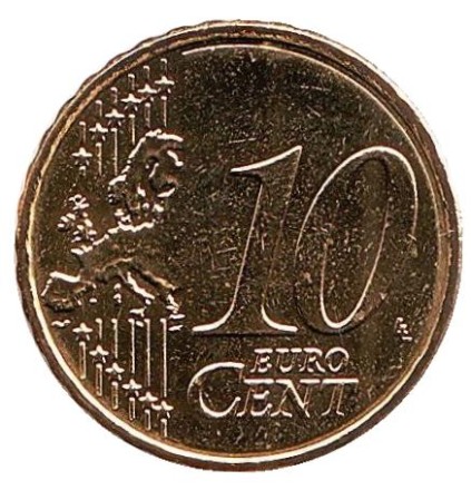 Монета 10 центов. 2016 год, Греция. Монета 10 центов. 2016 год, Греция.