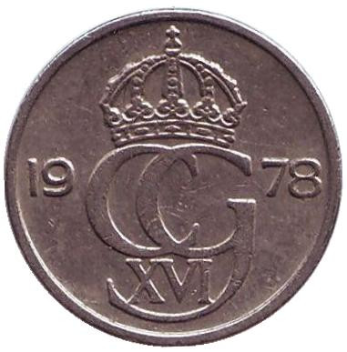 Монета 10 эре. 1978 год, Швеция. Монета 10 эре. 1978 год, Швеция.