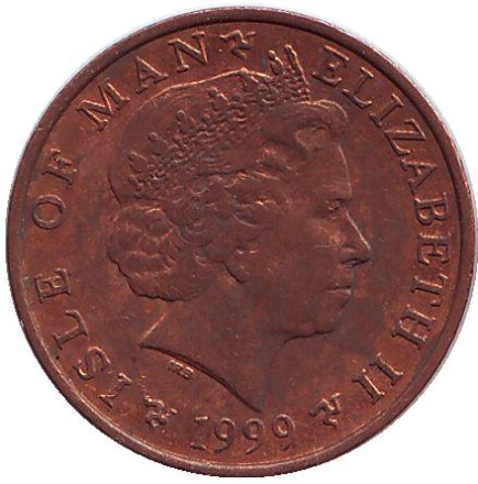 Монета 1 пенни, 1999 год, Остров Мэн. (AB) Мяч для регби. Монета 1 пенни, 1999 год, Остров Мэн. (AB) Мяч для регби.