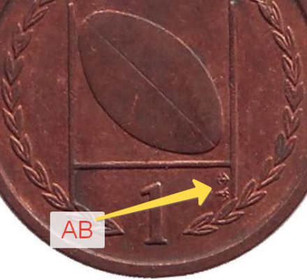 Монета 1 пенни, 1999 год, Остров Мэн. (AB) Мяч для регби. Монета 1 пенни, 1999 год, Остров Мэн. (AB) Мяч для регби.