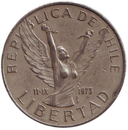 Монета 10 песо. 1980 год, Чили. Монета 10 песо. 1980 год, Чили.