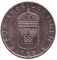 Монета 1 крона. 1999 год, Швеция. Монета 1 крона. 1999 год, Швеция.