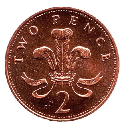 Монета 2 пенса. 1988 год, Великобритания. BU.