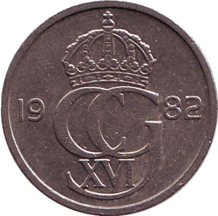 Монета 50 эре. 1982 год, Швеция.
