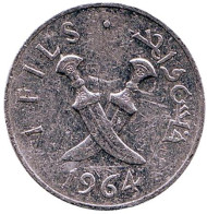 Монета 1 филс. 1964 год, Южная Аравия. Монета 1 филс. 1964 год, Южная Аравия.