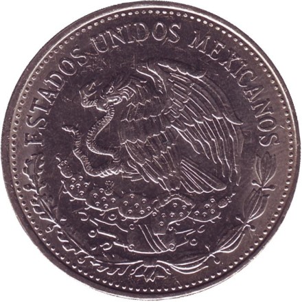 Монета 20 песо. 1982 год, Мексика. UNC. Культура майя.